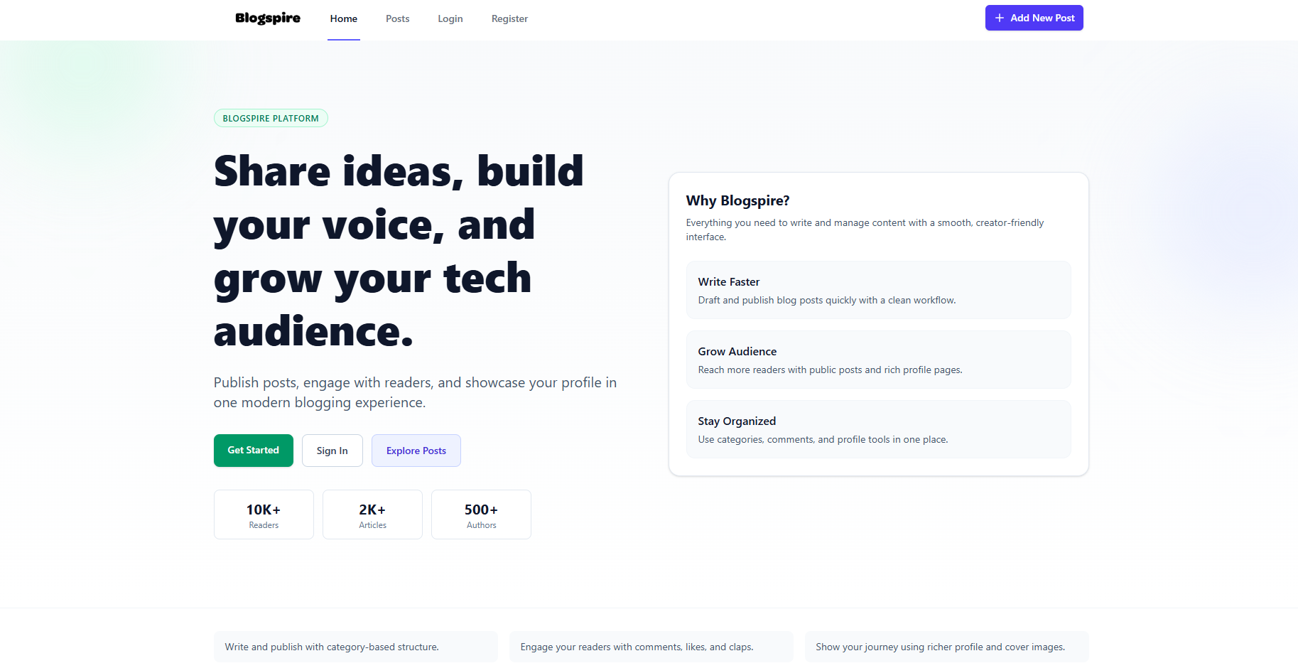 BlogSpire project preview